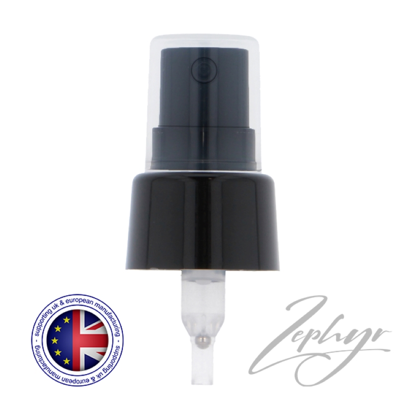 Smooth Wall Black Zephyr Fine Mist Atomiser Pump