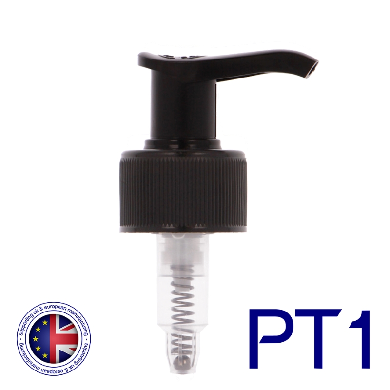 Ribbed Black PT1 Lotion Pump Lock-Up