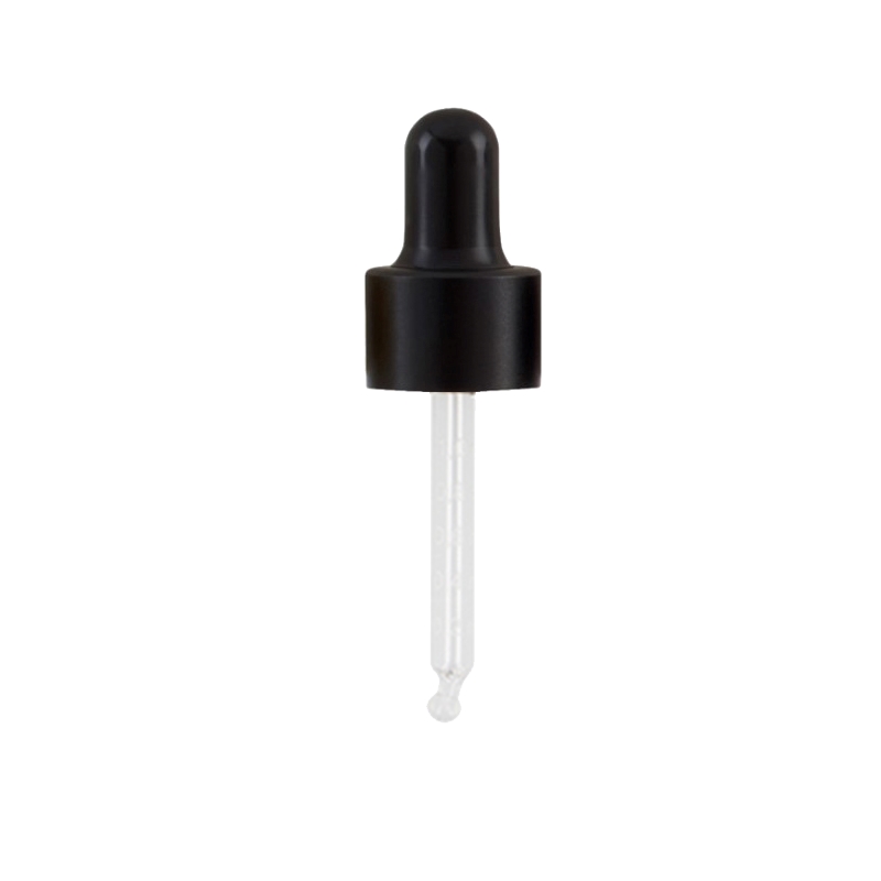Smooth Wall Matt Black Cosmetic Pipette Black Silicone Bulb, Graduated