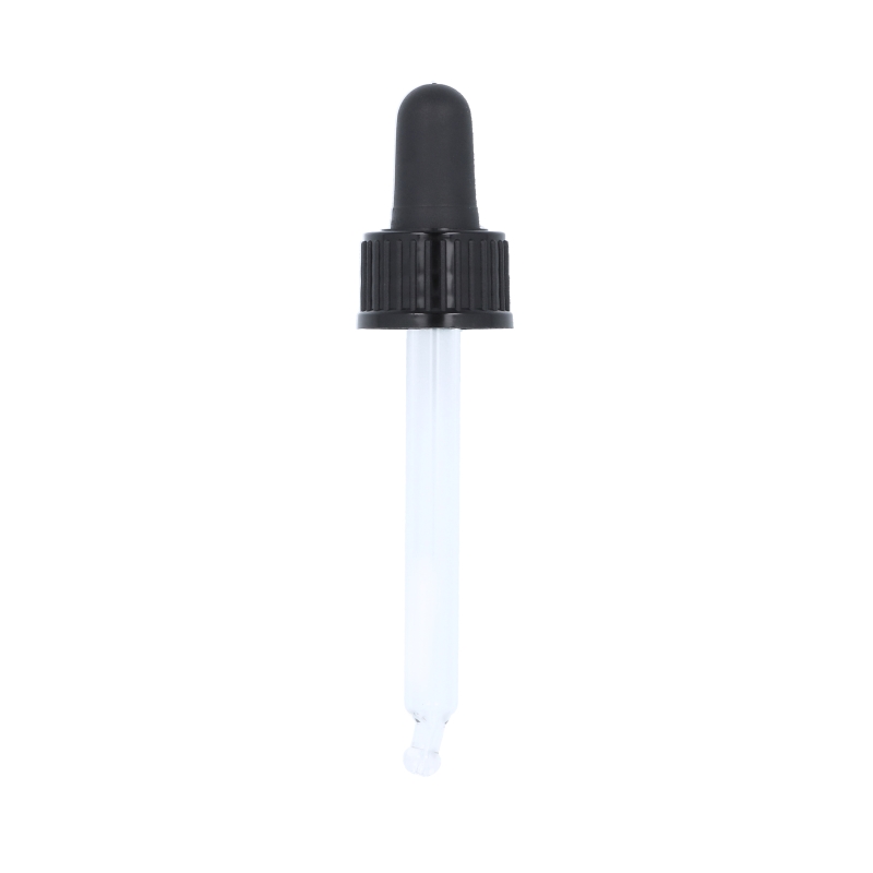 Ribbed Black Assembled Pipette Dropper