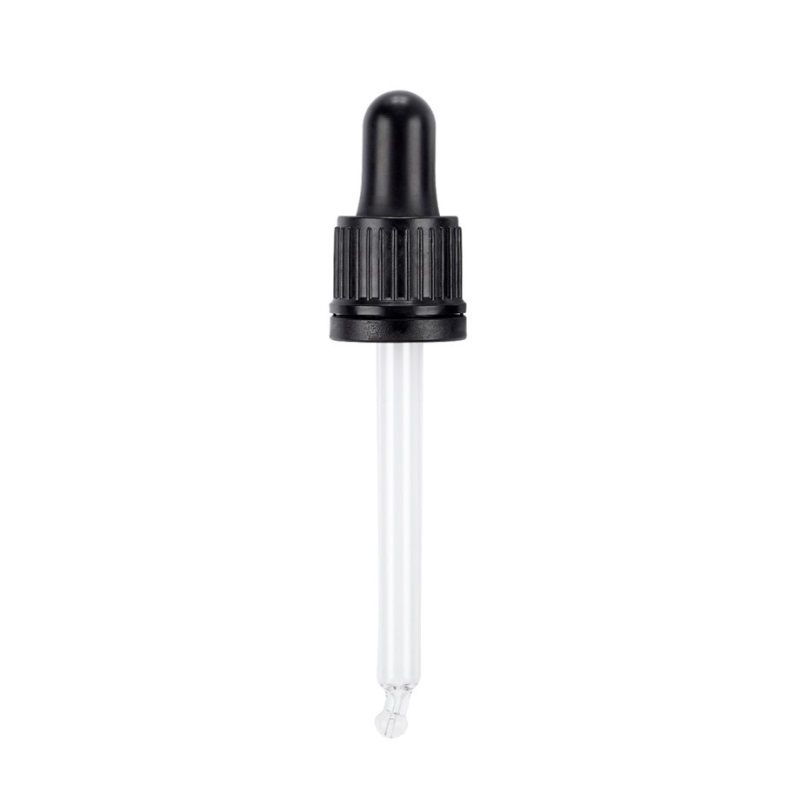Ribbed Black Assembled TE Pipette Dropper