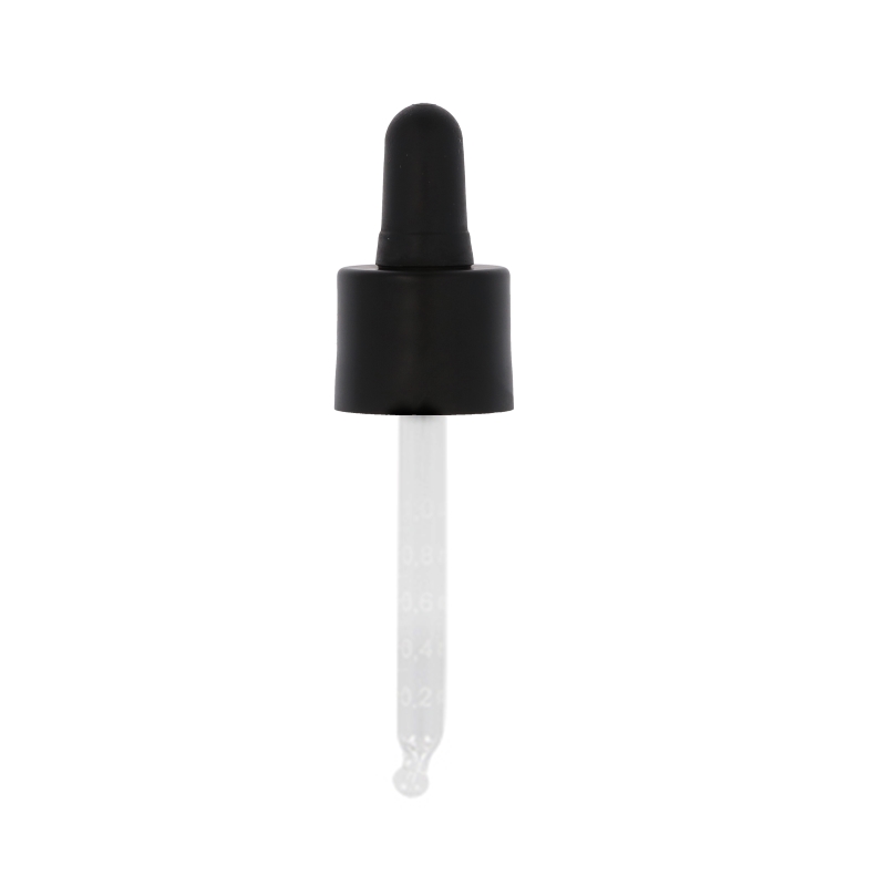 Smooth Wall Matt Black Assembled Pipette Dropper TPE Bulb Graduated