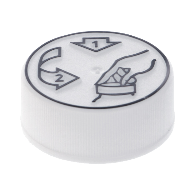 Ribbed White PP Clic Loc Closure (Symbols)