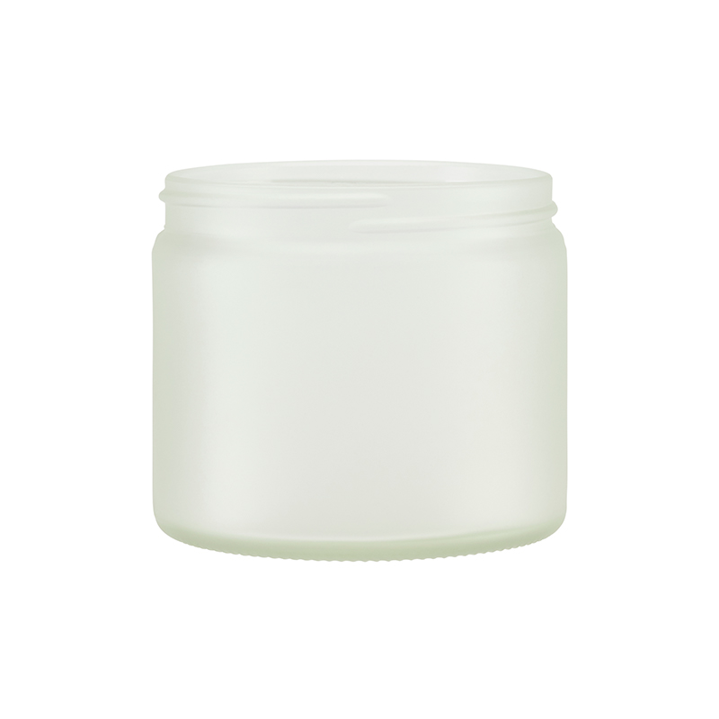 Frosted Glass Ointment Jar Sprayed