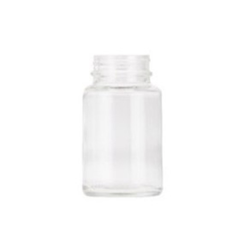 Clear Glass Round Powder Jar