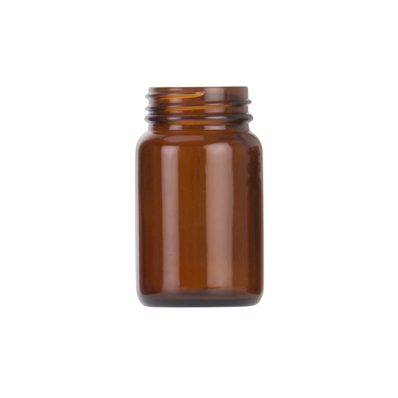 Amber Glass Powder Jar