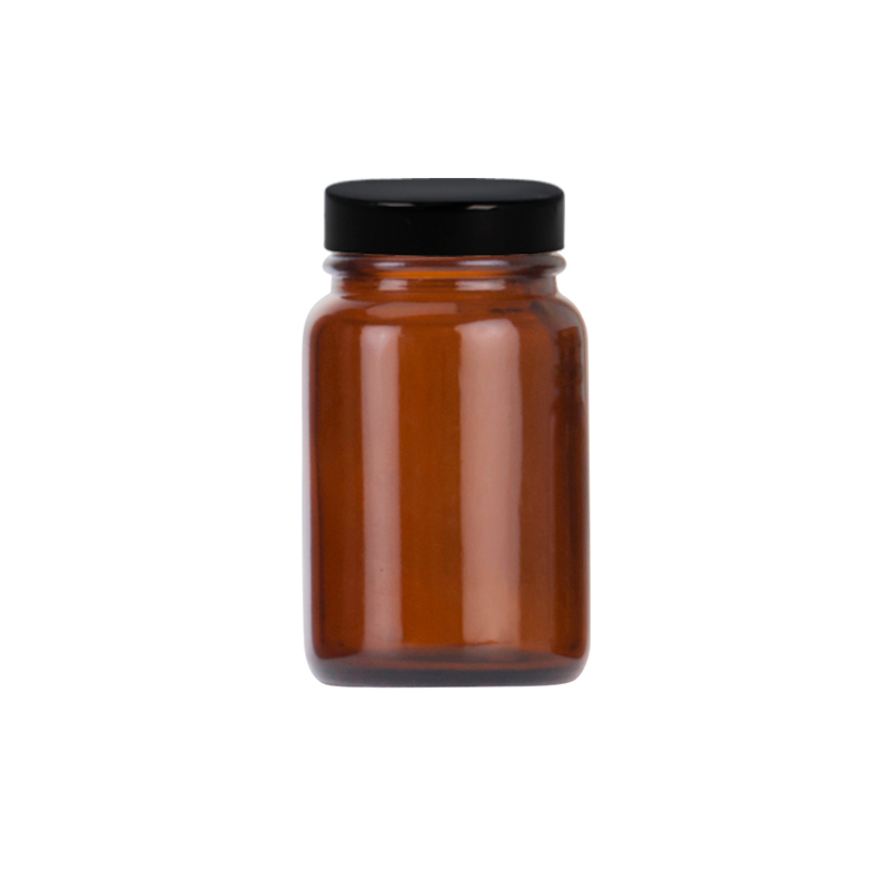 Amber Glass Powder Jar, R3/38 PP Cap