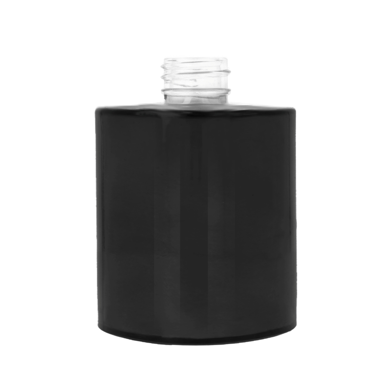 Gloss Black Glass Cullen Cylindrical Bottle, Sprayed