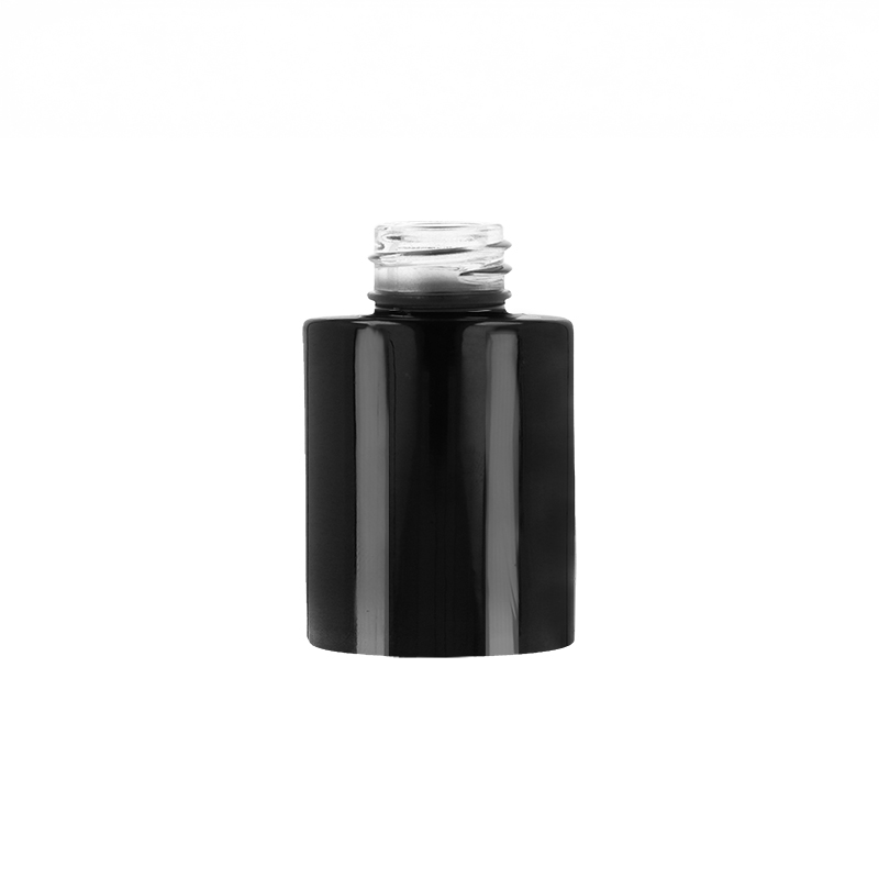 Gloss Black Glass Cullen Heavy Weight Cylindrical Bottle, Sprayed