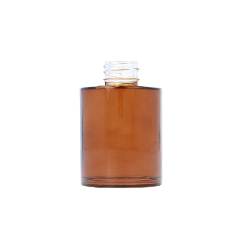 Amber  Glass Cullen Cylindrical Bottle, Sprayed