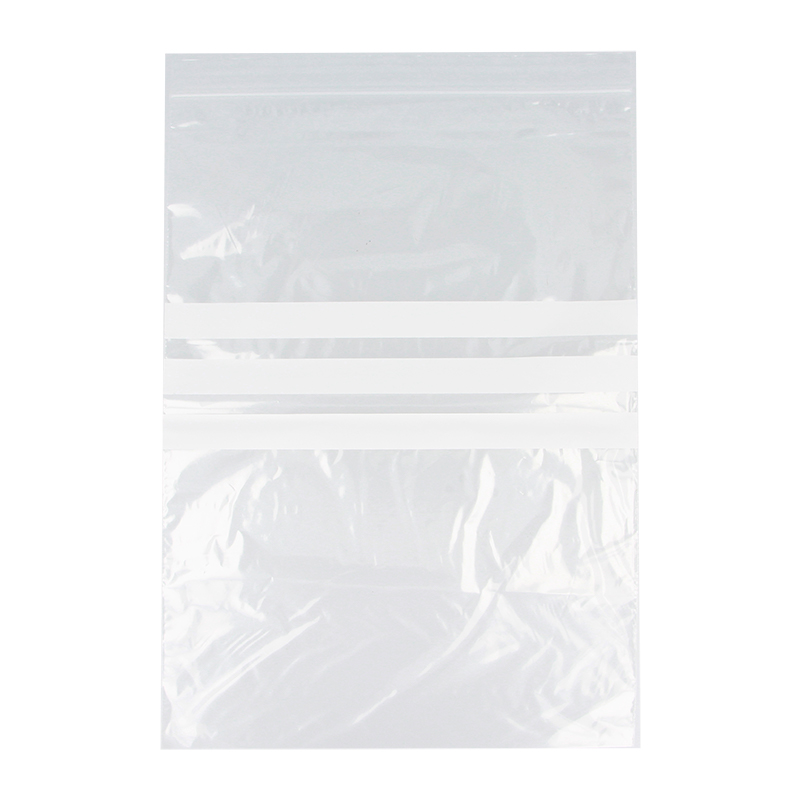 Clear LDPE Grip-Seal Bags with Write-on Panel
