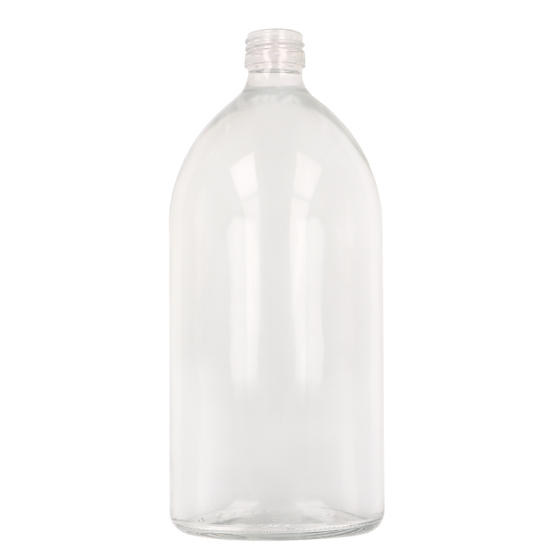Clear Glass Medical Round Bottle