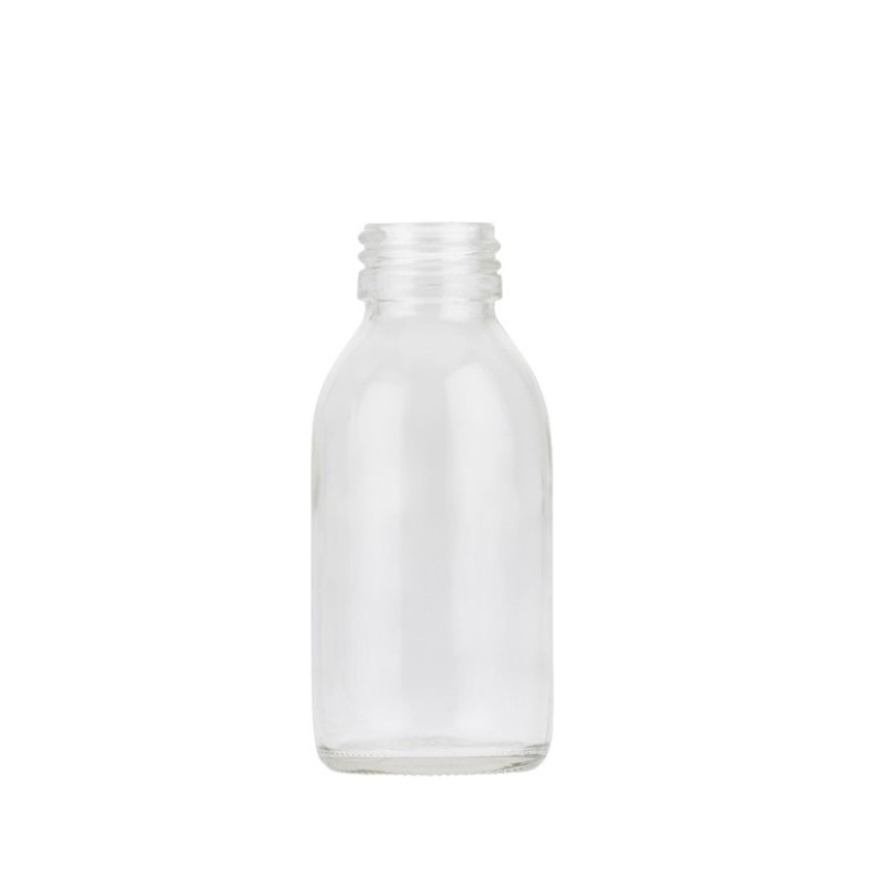 Clear Glass Medical Round Bottle
