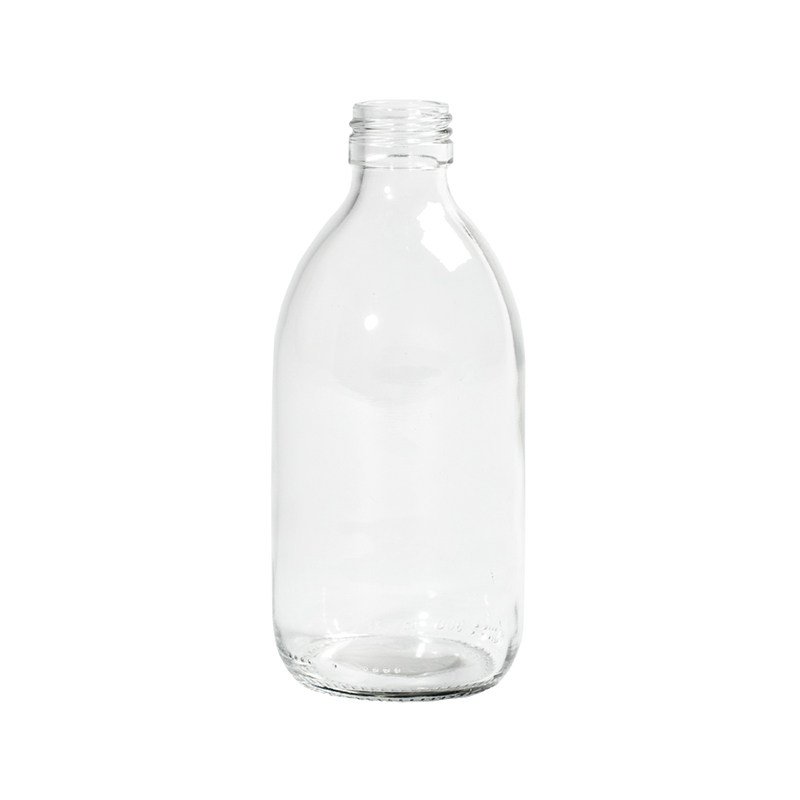 Clear Glass Medical Round Bottle