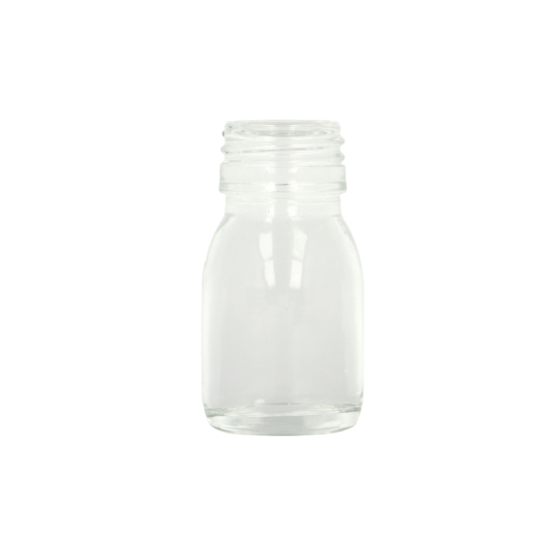 Clear Glass Medical Round Bottle