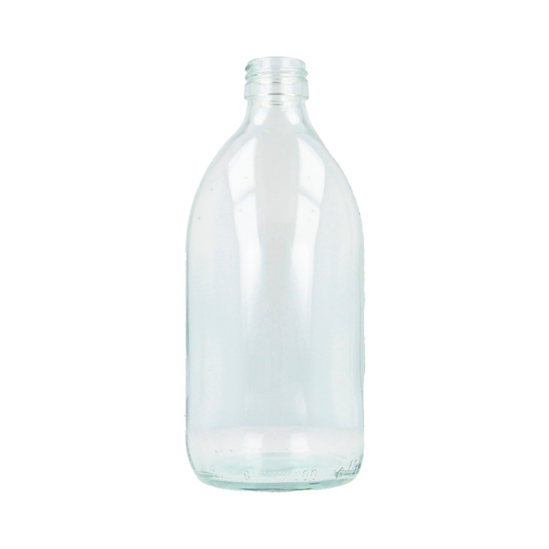 Clear Glass Medical Round Bottle