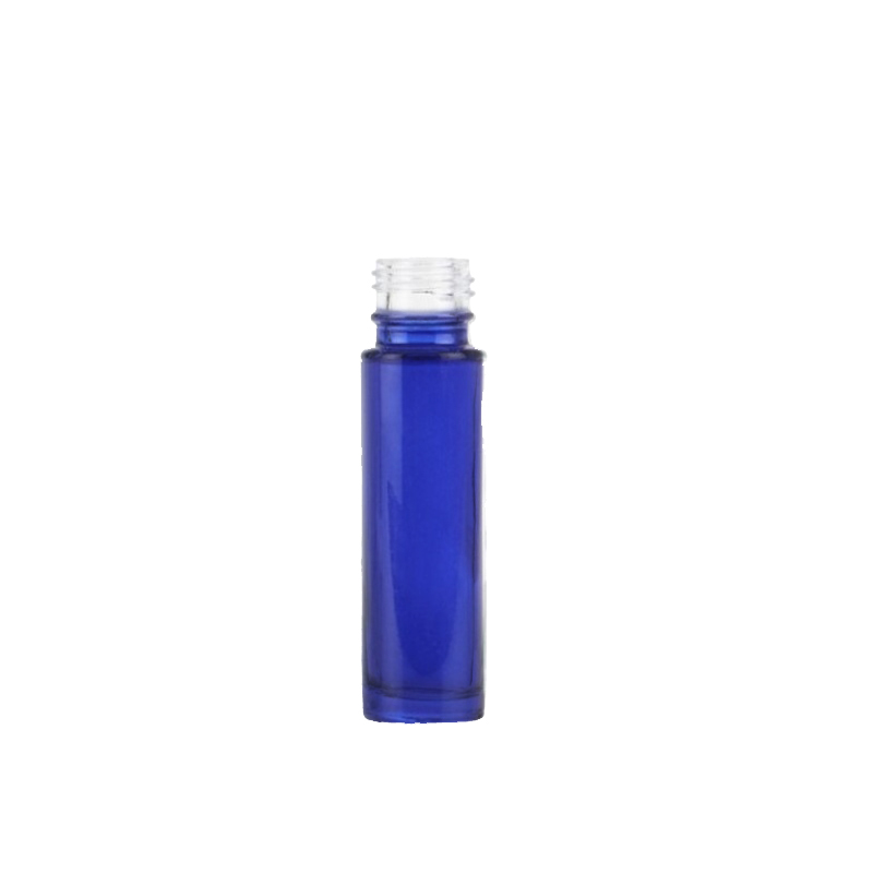 Blue Glass Rollette Bottle, Sprayed