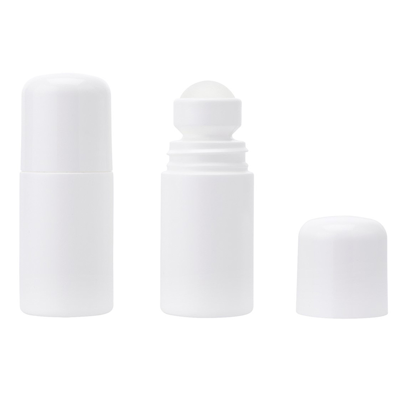 White HDPE Rollerball Bottle - takes RO50BALL and RO50CAP
