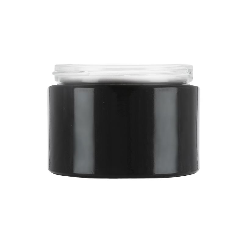 Gloss Black Glass Round Richmond Jar, sprayed