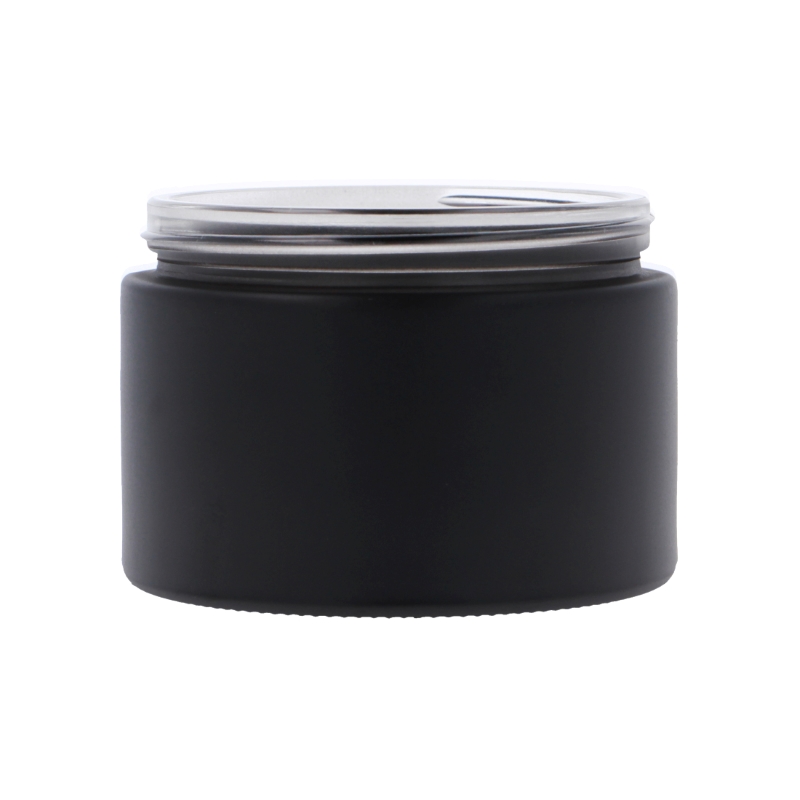 Matt Black Glass Round Richmond Jar, sprayed