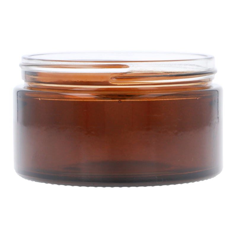 Amber Glass Round Richmond Jar, Sprayed