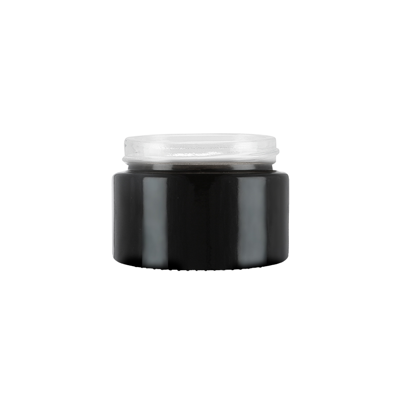 Gloss Black Glass Round Richmond Jar, Sprayed