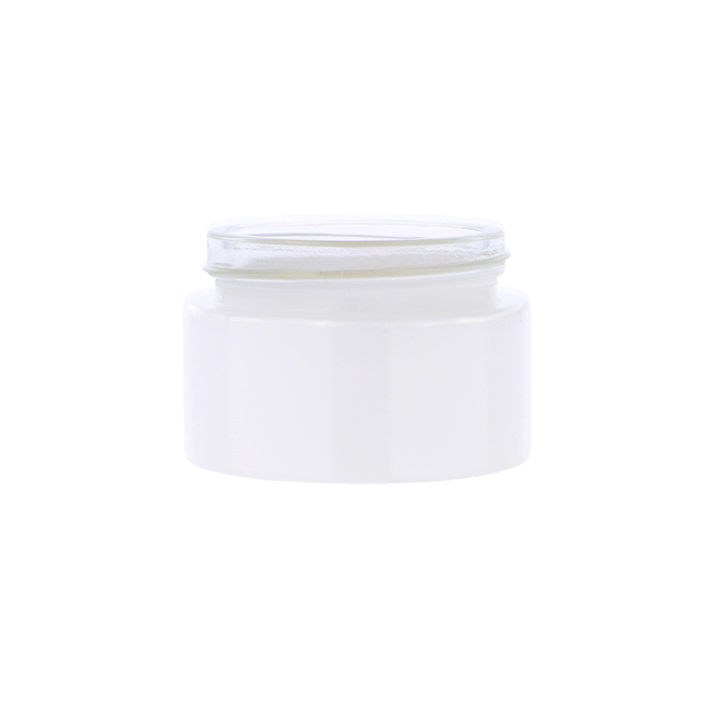 Gloss White Glass Round Richmond Jar, Sprayed