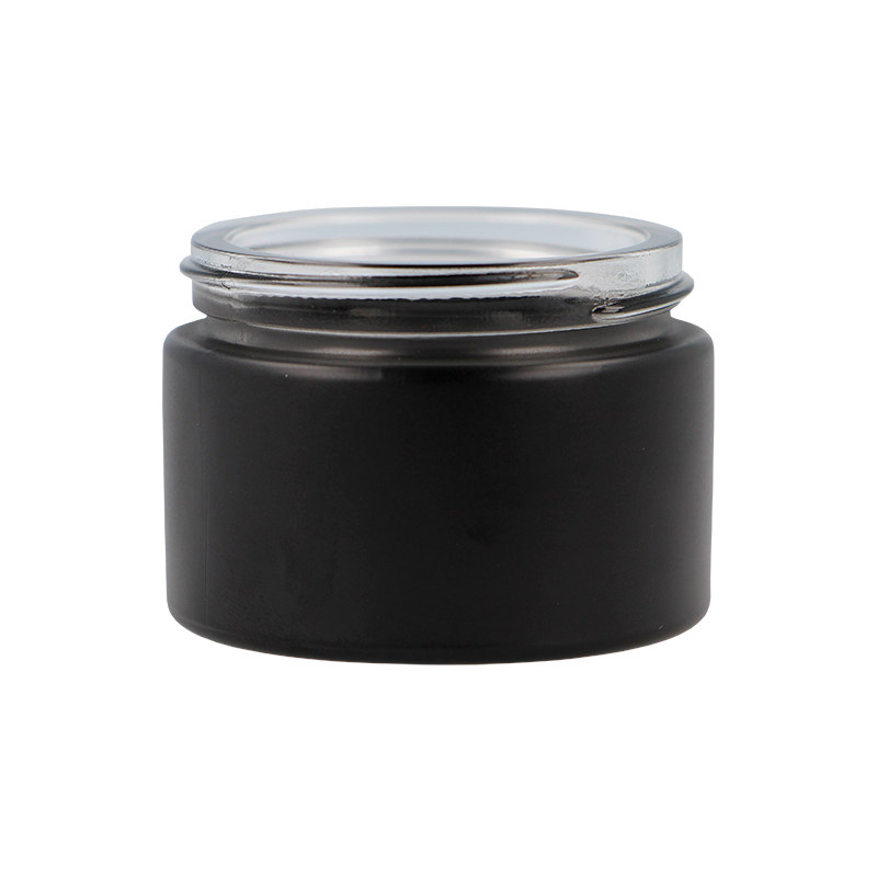 Matt Black Glass Round Richmond Jar, Sprayed