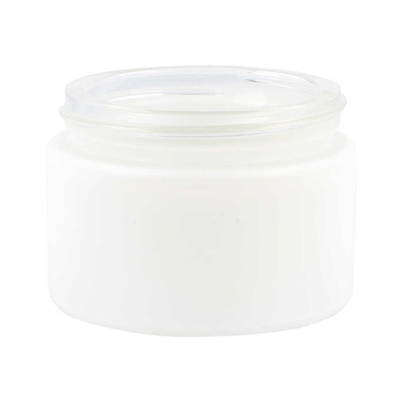 Matt White Glass Round Richmond Jar, Sprayed