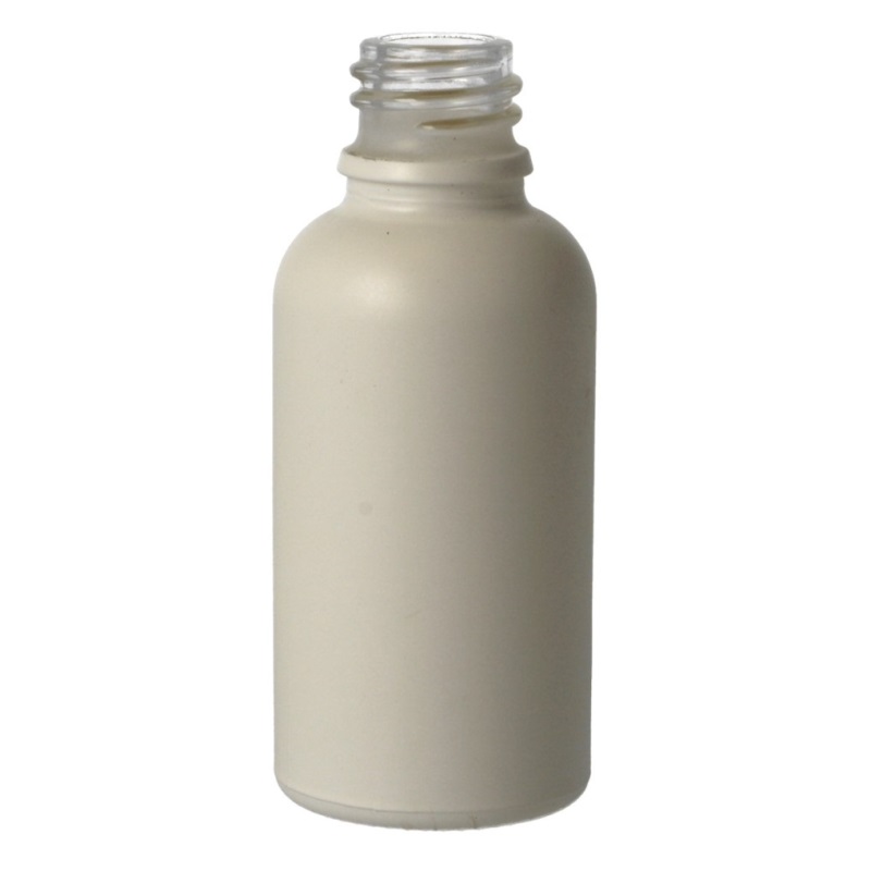 Matt White Glass Round Skye Dropper Bottle, Sprayed