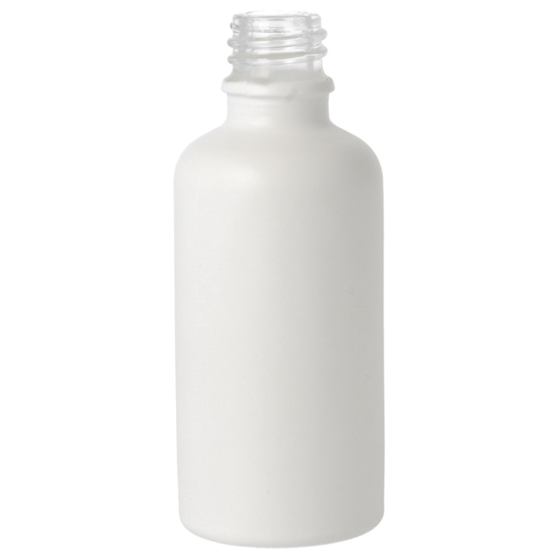 Matt White Glass Round Skye Dropper Bottle, Sprayed