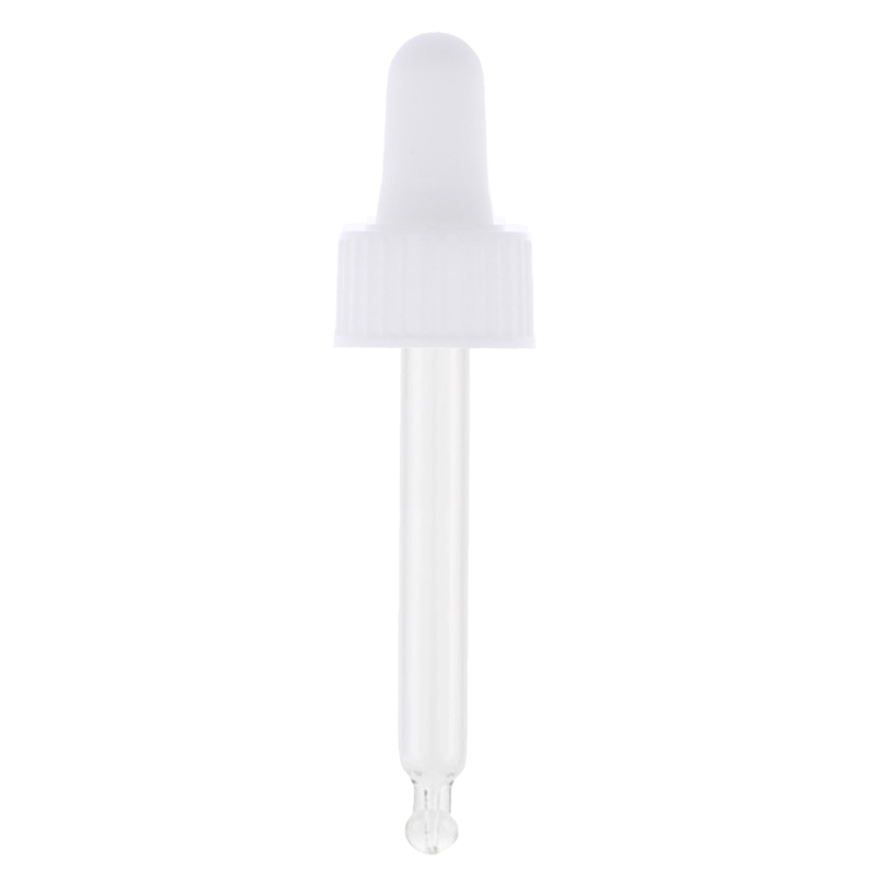 Ribbed White Assembled Pipette Dropper