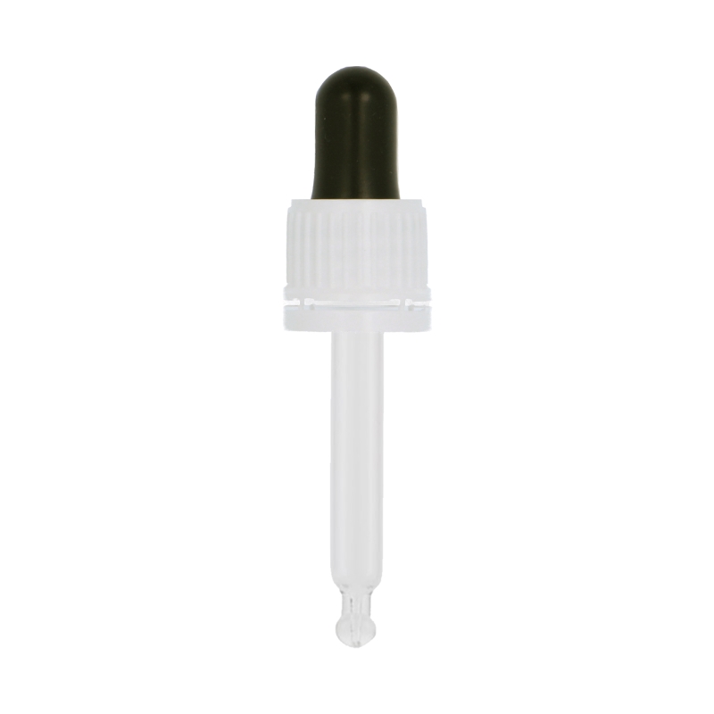 Ribbed White Assembled Tamper Evident Pipette Dropper