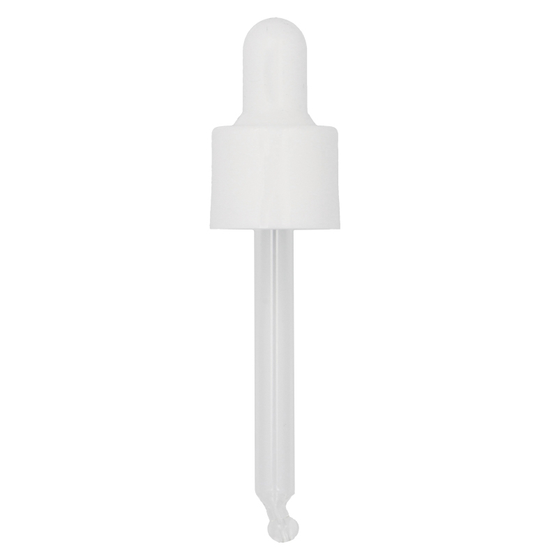 Smooth Wall Matt White Assembled Pipette Dropper Silicone Bulb