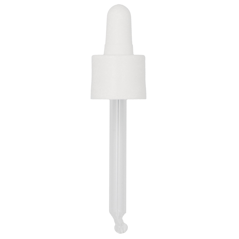 Smooth Wall Matt White Assembled Pipette Dropper TPE Bulb