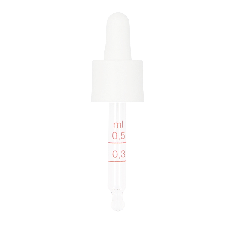 Smooth Wall Matt White Assembled Pipette Dropper TPE Bulb