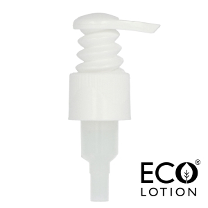 Ribbed White All Plastic Eco-Lotion pump Lock-Up