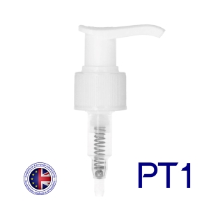 Ribbed White PT1 Lotion Pump Lock-Up