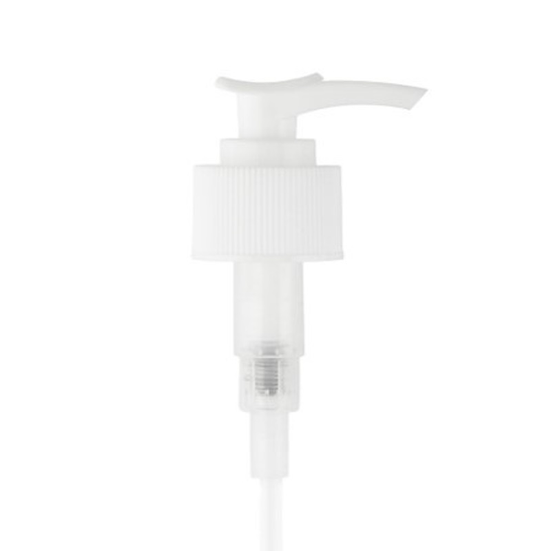 Ribbed White Lotion Pump Lock-Down