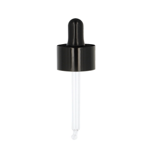 20/410 Smooth Wall Gloss Black 29 Double Wall Pipette Dropper
