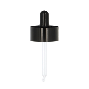 20/410 Smooth Wall Gloss Black  39 Double Wall Pipette Dropper
