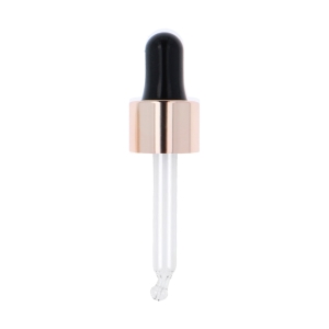 Smooth Wall Rose Gold Cosmetic Pipette (Custom Colour) Black Silicone Bulb