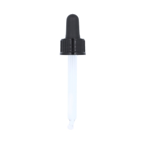 Ribbed Black Assembled Pipette Dropper
