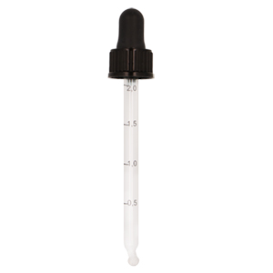 Ribbed Black Assembled Pipette Dropper Graduated