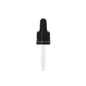 Ribbed Black Assembled TE Pipette Dropper, Black Nitrile 1.0ml Bulb