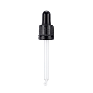 Ribbed Black Assembled TE Pipette Dropper