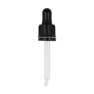 Ribbed Black Assembled TE Pipette Dropper Graduated