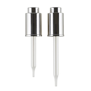 Smooth Wall Gloss Silver Cosmetic Push-Button Pipette