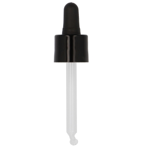Smooth Wall Black Assembled Pipette Dropper TPE Bulb