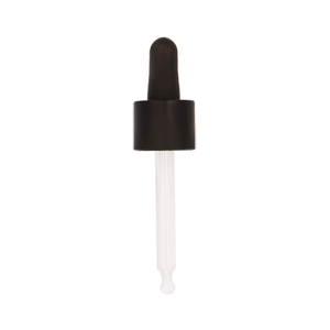 Smooth Wall Matt Black Assembled Pipette Dropper TPE 1.0ml Bulb